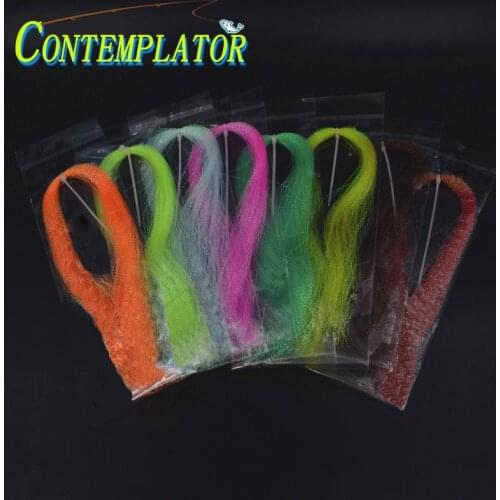 5pcs 8optional colors Twisted Flash Tinsel Saltwater Fly Tying Materials Holographic Crystal Strands Sabaki Rig Lures