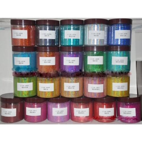 50g/bag 0.2mm Holographic Laser Glitter Powder (1/128 .008) Extra-fine Shinning Laser Dust Powder Glitter Nail Powder 18 Colors