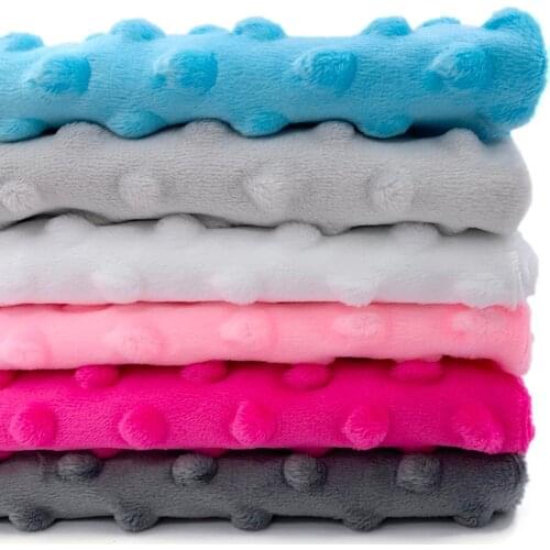 6 Pieces/lot High Quality Minky Dot Plush Fabric 45x50cm Home Handmade Materials Microfiber Fabric For Baby Eco-friendly En-71
