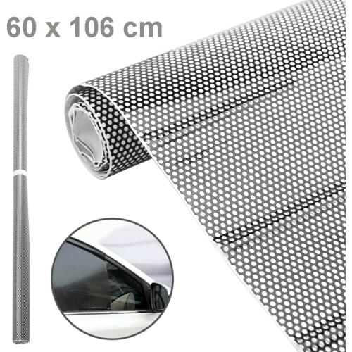 60x106cm Gray Car Headlight Tint Perforated Cutout Film Mesh Eye Tinting Sticker Car Light Protective Film Car Styling Decal