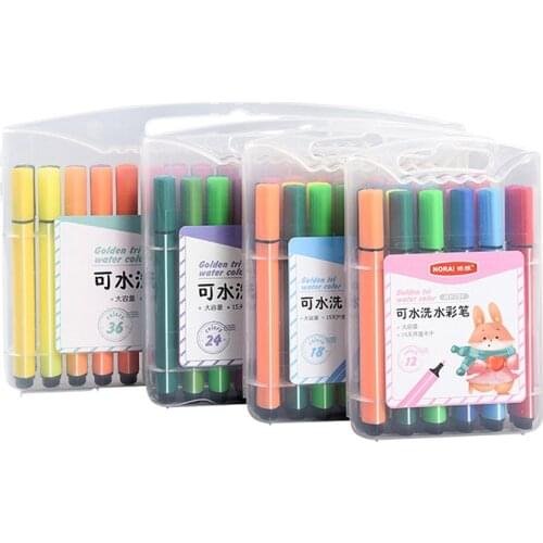 Watercolor pen set 12 18 24 36 color single-head watercolor pen school art supplies stationery pastel chalk water colorpencil
