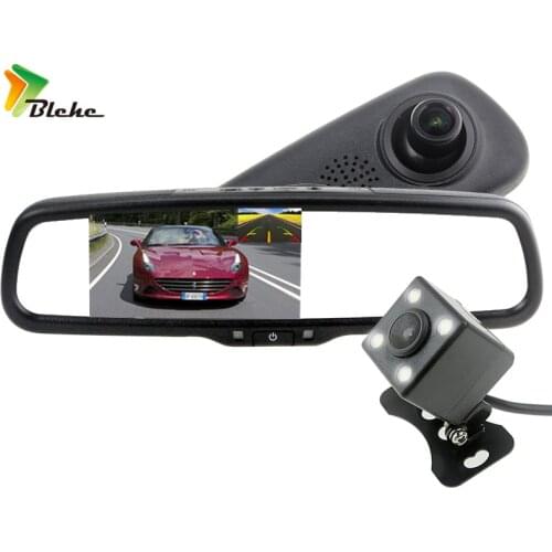 Blchc Full 1920x1080 P Car Mirror DVR 2 Camera Video Recorder GPS Navigation With HD 5 "IPS Mirror With Original Holder