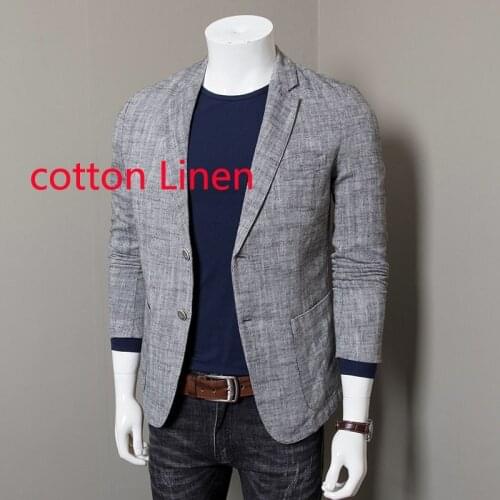 New Arrival High Quality Linen Suit Men Thin Herringbone Cotton Casual Blazer Handsome Spring And Autumn Blazers Size MLXL2XL3XL