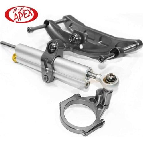 CNC Steering Damper For YAMAHAFZ1 Fazer 2006-2012 2013 2014 2015 2016 2017 Stabilizer Set Linear Reversed With Mounting Bracket