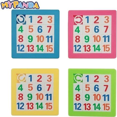2021 New 7*7cm 3D Slide Puzzle Plastic Building Childrens Educational Toys Numbers Alphabets Learning Jigsaw Game Toys Gift