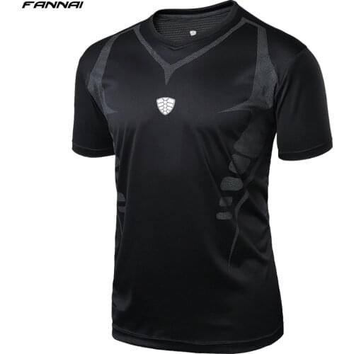 FANNAI Gym Running Shirt Men Short Sleeves Sport T Shirt Summer Tees&Tops Fitness Jersey Quick Dry Training MenS Sportswear
