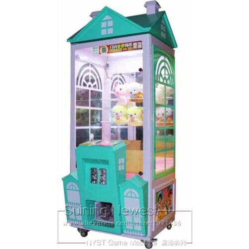 Lovely House Cranes Claw Machine Teenagers and Kids Catch Doll Toys Coin Operated Amusement Game Machine For Shopping Center