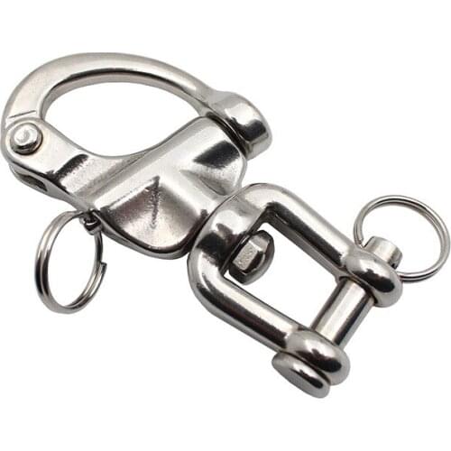 6.8 X 3 Cm Snap Swivel 304 Stainless Steel Shackle Marine Boat Sail Hardware Heavy Duty High Strength Swivel Snap Shackle Hook