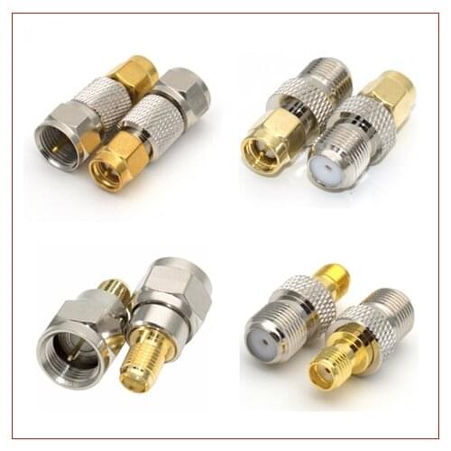 F to SMA /RP-SMA Male Plug & female jack RF Coaxial adapter Connectors