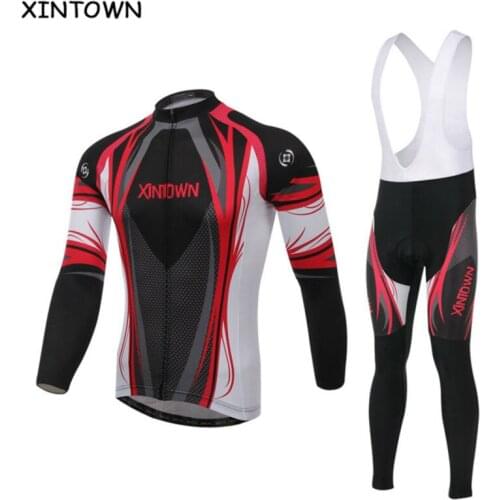 XINTOWN Team Bike Bicycle Jersey+ bib pants Suit Women Men Cycling jersey Long Sleeve Clothing Cycling Sets spring autumn wear