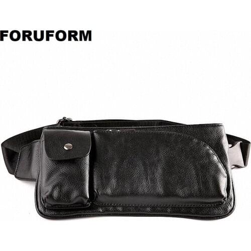 Men Women Leather Fanny Waist Pack Waist Belt Bag Pouch Travel Hip Purse Unisex New Fashion Soft Bags Fanny Bags LI-2437