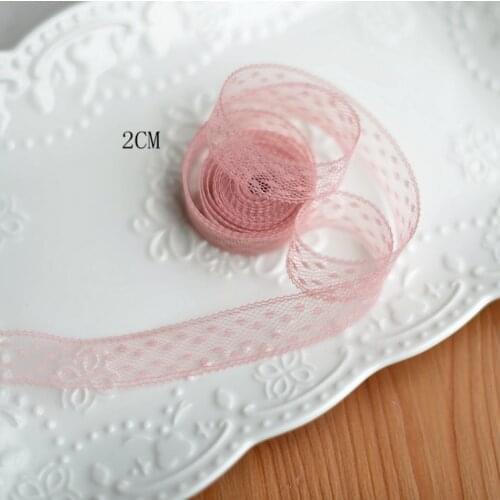 Wholesale 10 Meters/lot 1.5cm Width High Quality Pink White Lace Ribbon Embroidery Lace Fabric DIY Garment Accessories