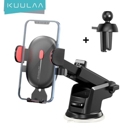 KUULAA Car Holder for Mobile Phone Stand in Car No Magnetic Adjustable GPS Air Mount Support For iPhone Huawei Xiaomi Samsung