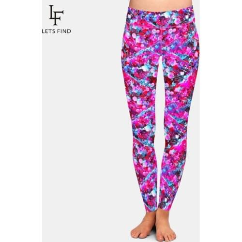 LETSFIND High Quaility Plus Size Women Warm Leggings Fashion 3D Watercolor Splatter Printiing High Waist Fitness Silm Leggings