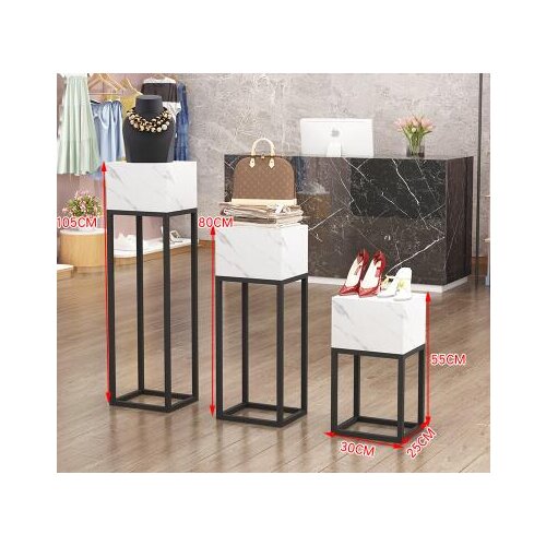 Clothing shop ironwork imitation marbled shoes bag shelf floor high and low running table window model display shelf
