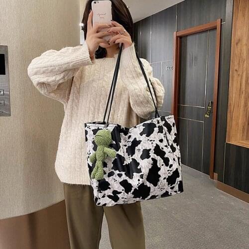 Fashion Luxury Cow Pattern Leisure Tote Bag PU Leather Womens Handbag Large Capacity Shoulder Messenger Bag
