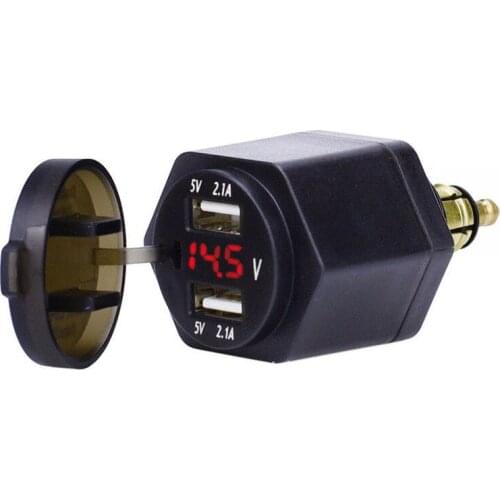 Motorcycle Dual USB Charger Adapter For Hella/DIN BMW Style Power Socket 4.2amp
