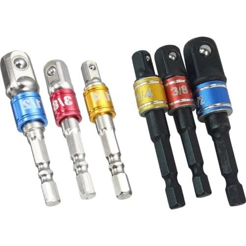 Drill bit connecting rod set drill socket adapter 1/4 3/8 1/2 size hexagon shank square bit drill bit socket connecting rod