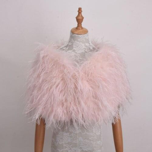 Real Ostrich Fur Shawls Elegant White Ostrich Feather Coats Wedding Fur Boleros Bridal Shawls Jackets for evening dresses