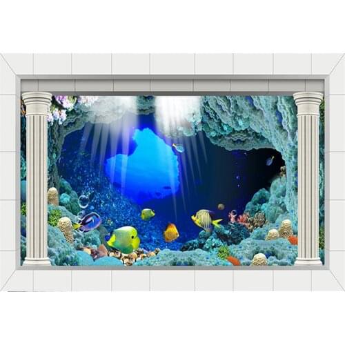 Non-toxic PVC Material, Non-toxic Aquarium Background Poster 3D Fish Tank