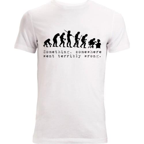 2019 New Summer Men Hot Sale Fashion Something Somewhere Went Terribly Wrong Funny Slogan Mens Quality T Shirt White Tee Shirt