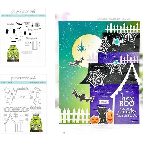 New Halloween Haunted House Cutting Dies and Stamps for Scrapbooking Album Paper Cards Decorative Crafts Embossing Folder Card