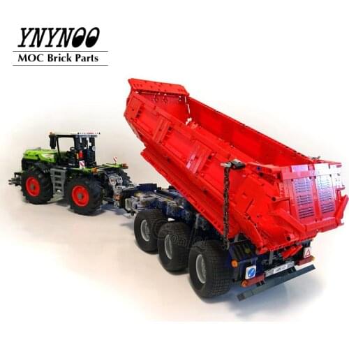 NEW High-Tech Tractor Trailer MOC-8830 fit for 42054 Building Block Bricks Model Self Dumping Trailer Assembly Toy DIY Gift