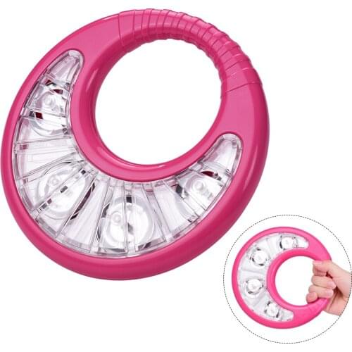 Plastic Mini Handbells Hand Tambourine Bells Handheld Toy Tambourines for Kids Rattle Percussion Musical Instruments Green