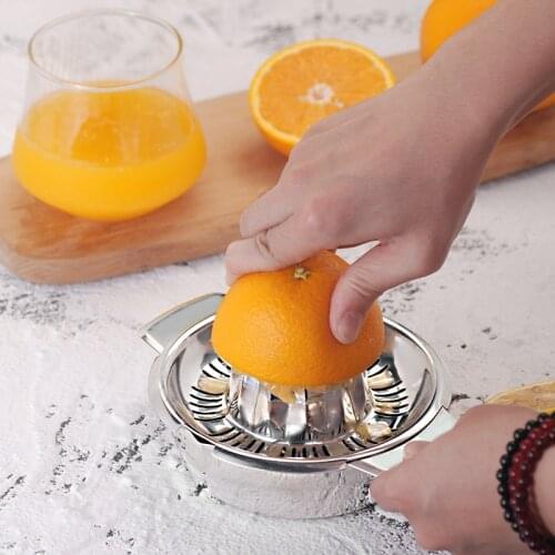 Portable lemon orange manual fruit juicer 304 stainless steel kitchen accessories tools citrus 100% raw hand pressed juice maker