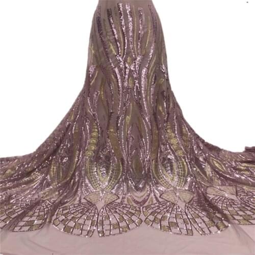 Latest Nigerian Sequins Lace Fabrics 2021 High Quality Tulle Lace African Lace Fabric Wedding French Tulle Lace Sewing JL-110