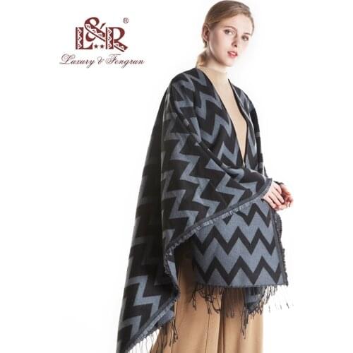 2020 Wither Cashmere Women Scarf Female Geometrik Witer Poncho Women Wool Shawl And Capes Foulard Women Pashmina With Taseel