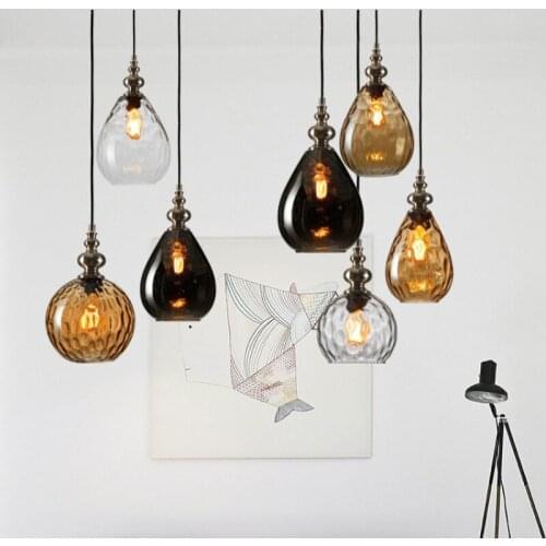 Modern LED Pendant Light Glass Drop Hanging Lamps Home Art Decor Light Fixtures Dining Room Kitchen Lights Restaurant Lighting