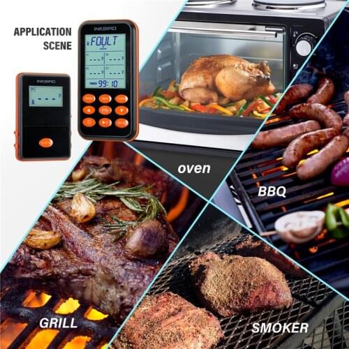 IRF-4S Four Probes BBQ Thermometer Programmable Alert Countdown And Count Up Timer Mode Waterproof Rechargeable Magnetic Design