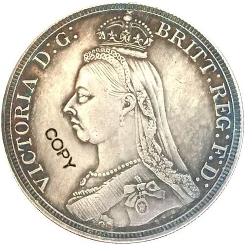 UK 1887 1 Crown - Victoria 2nd portrait copy coins