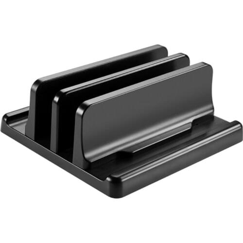 Vertical Laptop Stand, Aluminum Dual Laptop Holder with Adjustable Dock Compatible with Chromebook/Gaming Laptops