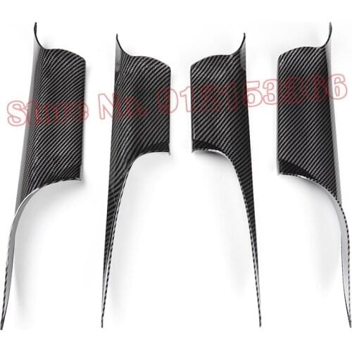 Car Interior Door Handle Front Rear Left Right Inner Doors Panel Handle Carbon Fiber Armst Trim For BMW 7-Series F01 F02