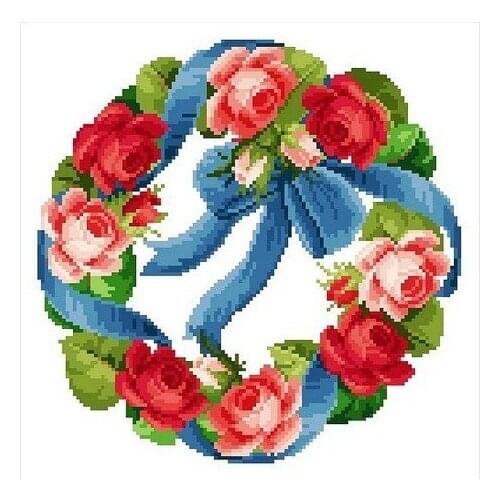 Embroidery Package Hot Sell Best Quality Cross Stitch Kits Rose Ring Flower Free Shipping
