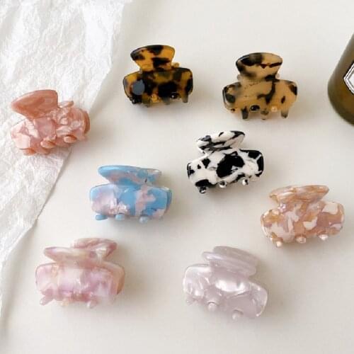 2021 New Fashion Small Cute Hair Clips Hair Claw For Women Girls Leopard Print Candy Color Crab Hairpins Clamps Hair Accessories