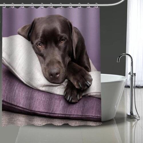 Labrador Shower Curtain Waterproof Curtains Bathroom Decor with Hooks Custom your image 180X200cm