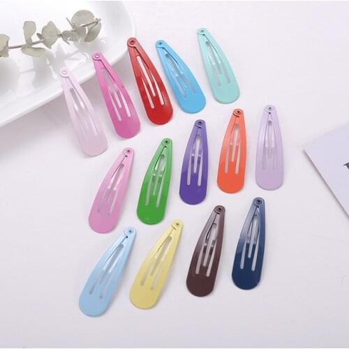 4pcs/lot Cute Color Spray Paint Thick Water Drop Clip BB Clip Word Hair Clip Children Girl Handmade Headdress Diy Accessories