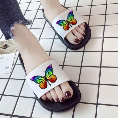 Butterfly Aesthetic Fashion Printing Lady Slippers Sandals Women Shoes Korean Version Harajuku Slippers For Women Mujer