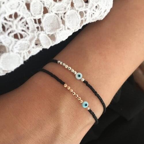 1pcs Tiny evil eye bracelet gemstone bracelet simple bracelet