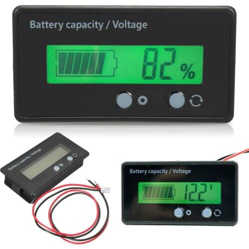 1pc Lithium Battery Capacity Indicator Voltage Tester Power Meter LCD Digital Voltmeter for 12V/24V/36V/48V Acid Lead Mayitr
