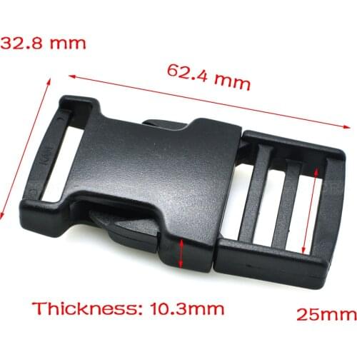 1pcs/pack Pack 1" Webbing Plastic Two-stroke Side Buckle For Tactical Backpack Straps Camping Bags