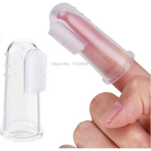 1000pcs Silicon Toothbrush Finger Toothbrush Dog Tooth Brush Rubber Cleaning Tool