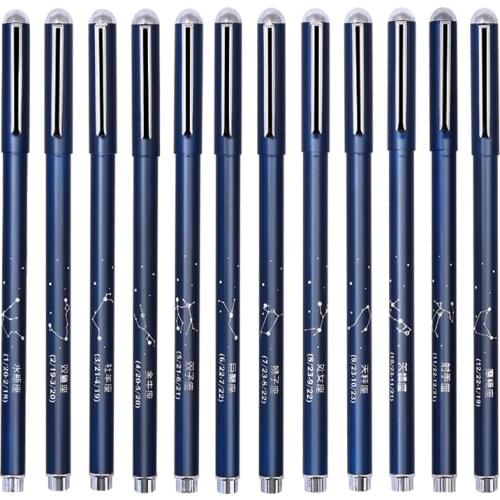 12 Constellation Pen 0.5mm Black Gel Pen Water Pen Metal Pen Holder Heavy Hand Feel Business Office Signature Pen Student Use