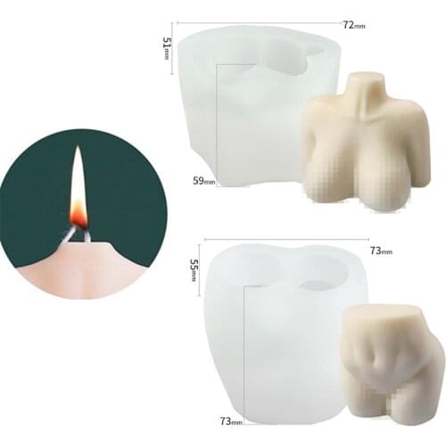 3D Hip Candle Mold Chubby Ass Torso Candle Silicone Molds Buttock Scented Candle Women Breast Mold