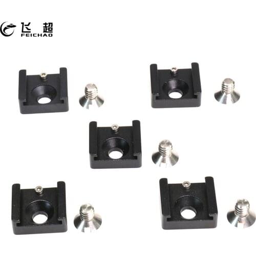 5PCS FEICHAO Cold Shoe Mount Adapter Metal 1/4" Screw for DSLR Camera Cage Bracket Umbrella Holder Flash Lights LED Microphone