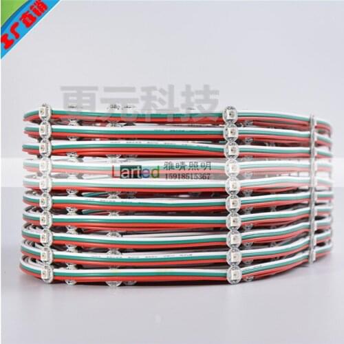 50pcs LED WS2812B SK6812 chip module Pre-soldered Heatsink 5V 5050 RGB WS2811 Built-IC 12cm connect Wire addressable