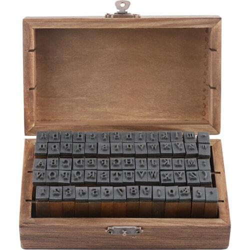 70 Pcs Rubber Stamps Vintage Wooden Box Print Form Alphabet Letters Number Craft Portable Stamp Seal Suit Printing Tools